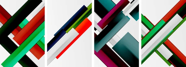 Minimale Linien Und Farbstreifen Plakatieren Abstrakte Hintergründe Vektor Illustration Für — Stockvektor