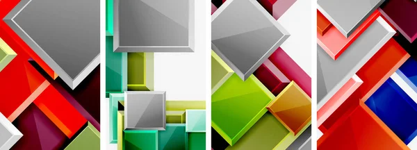 Set Afișe Din Sticlă Color Lucioasă Pătrată Pentru Tapet Carte — Vector de stoc