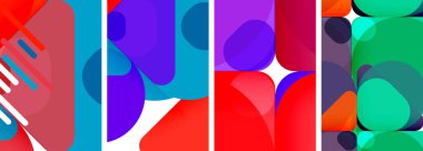 Duvar kağıdı, kartvizit, kapak, poster, afiş, broşür, başlık, web sitesi için renkli parlak geometrik soyut kompozisyonlar