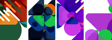Duvar kağıdı, kartvizit, kapak, poster, afiş, broşür, başlık, web sitesi için renkli parlak geometrik soyut kompozisyonlar