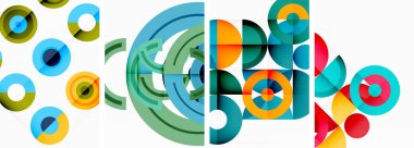 Çemberler ve halkalar geometrik arka planlar. Duvar kağıdı, kartvizit, kapak, poster, afiş, broşür, başlık, web sitesi posterleri