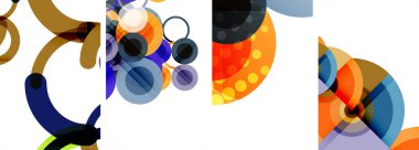 Geometrik soyut posterler dizisi. Duvar kağıdı, kartvizit, kapak, poster, afiş, broşür, başlık, web sitesi için soyut arkaplan