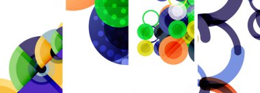 Etkileyici geometrik soyut posterler. Büyüleyici daireler, her bir dizayn şekil ve rengin uyumlu bir karışımı. Tasarımınızı modern, görsel olarak çarpıcı sanatla yükseltin