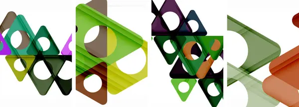Abstracte Achtergrond Set Met Boeiende Driehoeken Harmonieuze Mix Van Geometrie — Stockvector
