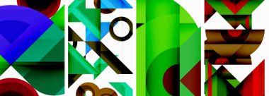 Duvar kağıdı, kartvizit, kapak, poster, afiş, broşür, başlık, web sitesi için üçgen poster seti