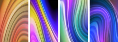 Gökkuşağı renkli sıvı. Duvar kağıdı, kartvizit, kapak, poster, afiş, broşür, başlık, web sitesi için dalga çizgileri posteri
