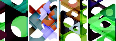 Çekici üçgenler içeren soyut arkaplan seti. Geometri ve stilin uyumlu karışımı, bu tasarımlar modern yetenekler getiriyor.