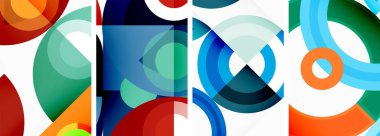 Duvar kâğıdı, kartvizit, kapak, poster, afiş, broşür, başlık, web sitesi için arka planda yuvarlak geometrik elemanlar ve daireler