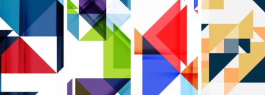 Soyut rastgele üçgen kompozisyon arkaplanları kümesi. Duvar kağıdı, kartvizit, kapak, poster, afiş, broşür, başlık, web sitesi için vektör ilülasyonu