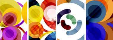 Geometrik soyut posterler dizisi. Duvar kağıdı, kartvizit, kapak, poster, afiş, broşür, başlık, web sitesi için soyut arkaplan