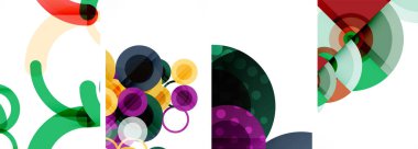 Geometrik soyut posterler dizisi. Duvar kağıdı, kartvizit, kapak, poster, afiş, broşür, başlık, web sitesi için soyut arkaplan