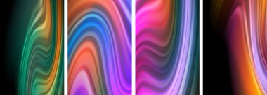 Gökkuşağı renkli sıvı. Duvar kağıdı, kartvizit, kapak, poster, afiş, broşür, başlık, web sitesi için dalga çizgileri posteri