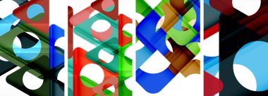 Çekici üçgenler içeren soyut arkaplan seti. Geometri ve stilin uyumlu karışımı, bu tasarımlar modern yetenekler getiriyor.