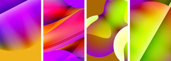Vloeibare Abstracte Vormen Met Gradiënt Kleuren Abstracte Achtergronden Voor Behang — Stockvector