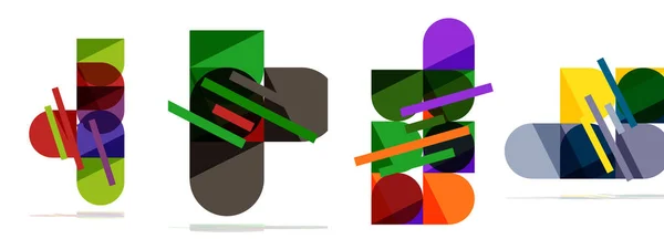 Quadratische Und Runde Form Geometrisches Plakatset Für Tapete Visitenkarte Cover — Stockvektor