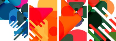 Duvar kağıdı, kartvizit, kapak, poster, afiş, broşür, başlık, web sitesi için renkli parlak geometrik soyut kompozisyonlar