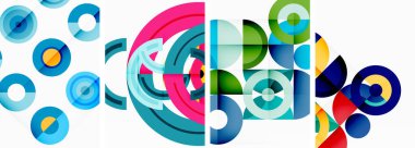 Çemberler ve halkalar geometrik arka planlar. Duvar kağıdı, kartvizit, kapak, poster, afiş, broşür, başlık, web sitesi posterleri