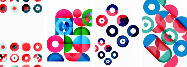 Runde Geometrische Elemente Und Kreise Hintergrunddesign Für Tapete Visitenkarte Cover — Stockvektor