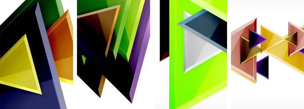 Dreieck Komposition Poster Hintergrund Set Für Tapete Visitenkarte Cover Poster — Stockvektor
