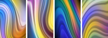 Gökkuşağı renkli sıvı. Duvar kağıdı, kartvizit, kapak, poster, afiş, broşür, başlık, web sitesi için dalga çizgileri posteri