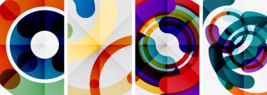 Renkli çember arka planlar. Duvar kağıdı, bayrak, arkaplan, kart, kitap illüstrasyonu için vektör illüstrasyonu, iniş sayfası