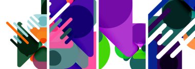 Duvar kağıdı, kartvizit, kapak, poster, afiş, broşür, başlık, web sitesi için renkli parlak geometrik soyut kompozisyonlar