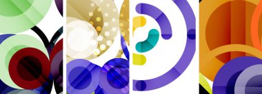 Geometrik soyut posterler dizisi. Duvar kağıdı, kartvizit, kapak, poster, afiş, broşür, başlık, web sitesi için soyut arkaplan