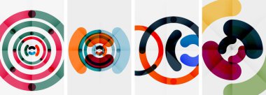 Çizgi tasarım çember posterleri. Duvar kağıdı, bayrak, arkaplan, kart, kitap illüstrasyonu için vektör illüstrasyonu, iniş sayfası