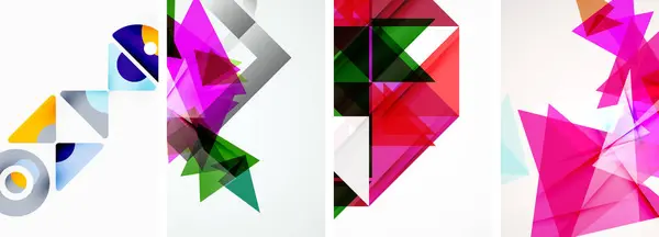 Triangle Affiche Fond Géométrique Ensemble — Image vectorielle