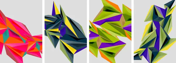 Affiches Mosaïque Triangle Bas Poly Illustration Vectorielle Pour Papier Peint — Image vectorielle