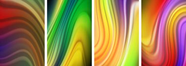 Gökkuşağı renkli sıvı. Duvar kağıdı, kartvizit, kapak, poster, afiş, broşür, başlık, web sitesi için dalga çizgileri posteri