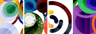 Geometrik soyut posterler dizisi. Duvar kağıdı, kartvizit, kapak, poster, afiş, broşür, başlık, web sitesi için soyut arkaplan