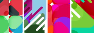 Duvar kağıdı, kartvizit, kapak, poster, afiş, broşür, başlık, web sitesi için renkli parlak geometrik soyut kompozisyonlar