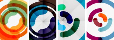 Renkli çember arka planlar. Duvar kağıdı, bayrak, arkaplan, kart, kitap illüstrasyonu için vektör illüstrasyonu, iniş sayfası