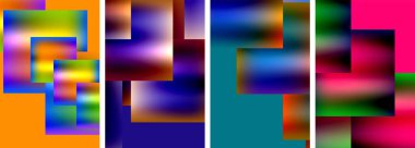 Renkli metal kare soyut poster arkaplanı