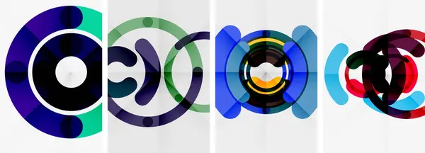 Ensemble Milieux Cercle Colorés Illustration Vectorielle Pour Papier Peint Bannière — Image vectorielle
