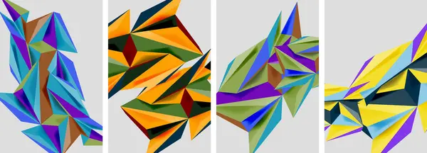 Треугольные Низкие Поли Мозаичные Плакаты Векторная Иллюстрация Обоев Баннера Фона — стоковый вектор
