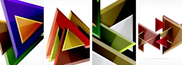 Dreieck Komposition Poster Hintergrund Set Für Tapete Visitenkarte Cover Poster — Stockvektor