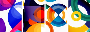 Çemberler ve halkalar geometrik arka planlar. Duvar kağıdı, kartvizit, kapak, poster, afiş, broşür, başlık, web sitesi posterleri