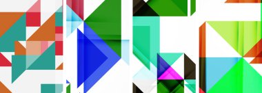 Soyut rastgele üçgen kompozisyon arkaplanları kümesi. Duvar kağıdı, kartvizit, kapak, poster, afiş, broşür, başlık, web sitesi için vektör ilülasyonu