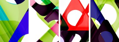 Çekici üçgenler içeren soyut arkaplan seti. Geometri ve stilin uyumlu karışımı, bu tasarımlar modern yetenekler getiriyor.