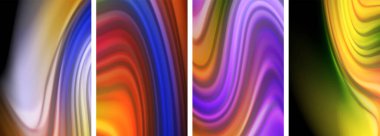 Gökkuşağı renkli sıvı. Duvar kağıdı, kartvizit, kapak, poster, afiş, broşür, başlık, web sitesi için dalga çizgileri posteri