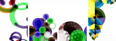 Etkileyici geometrik soyut posterler. Büyüleyici daireler, her bir dizayn şekil ve rengin uyumlu bir karışımı. Tasarımınızı modern, görsel olarak çarpıcı sanatla yükseltin