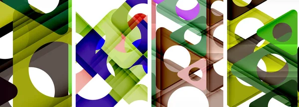 Abstracte Achtergrond Set Met Boeiende Driehoeken Harmonieuze Mix Van Geometrie — Stockvector