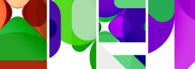 Duvar kağıdı, kartvizit, kapak, poster, afiş, broşür, başlık, web sitesi için renkli parlak geometrik soyut kompozisyonlar