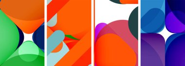 Duvar kağıdı, kartvizit, kapak, poster, afiş, broşür, başlık, web sitesi için renkli parlak geometrik soyut kompozisyonlar