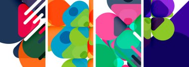 Duvar kağıdı, kartvizit, kapak, poster, afiş, broşür, başlık, web sitesi için renkli parlak geometrik soyut kompozisyonlar