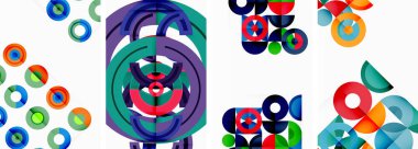 Duvar kâğıdı, kartvizit, kapak, poster, afiş, broşür, başlık, web sitesi için arka planda yuvarlak geometrik elemanlar ve daireler