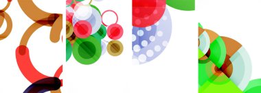 Etkileyici geometrik soyut posterler. Büyüleyici daireler, her bir dizayn şekil ve rengin uyumlu bir karışımı. Tasarımınızı modern, görsel olarak çarpıcı sanatla yükseltin