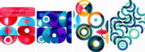 Круглые Геометрические Элементы Круги Дизайне Фона Обоев Визитной Карточки Обложки — стоковый вектор
